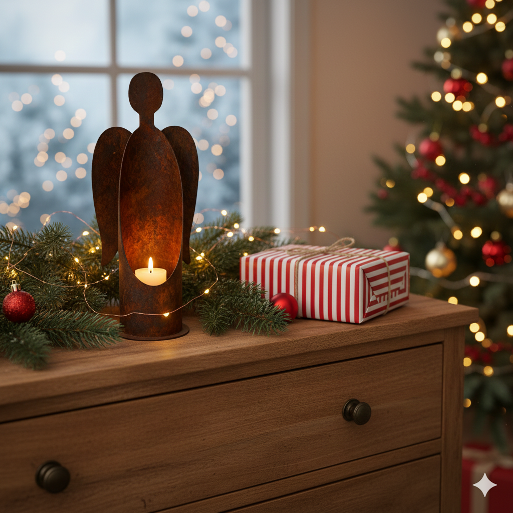 Weihnachtlicher Edelrostengel